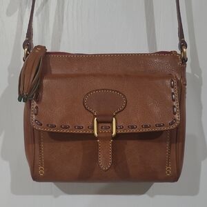 Dooney & Bourke British Tan Florentine Leather Crossbody Bag Purse